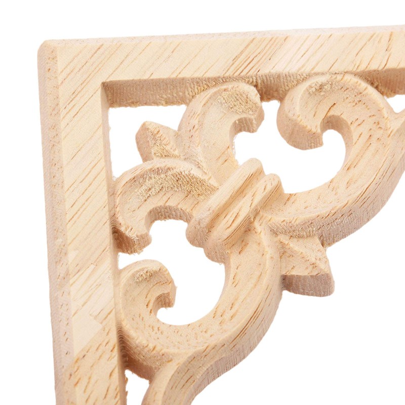 MUXSAM 6*6cm Wood Carving Decal Corner Wood Applique Decorative Moulding