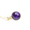 K KOUOKU Natural Crystal Round Ball Pendant Necklace, Power Stone,