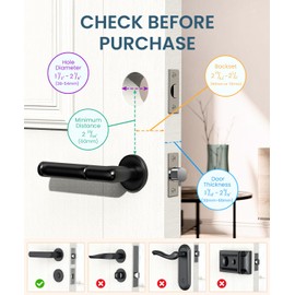 PSOS Keyless Entry Smart Deadbolt Lock – Keypad Fingerprint Touchscreen & App Control, Smart Door Lock, Easy Install for Home/Office, Auto-Lock