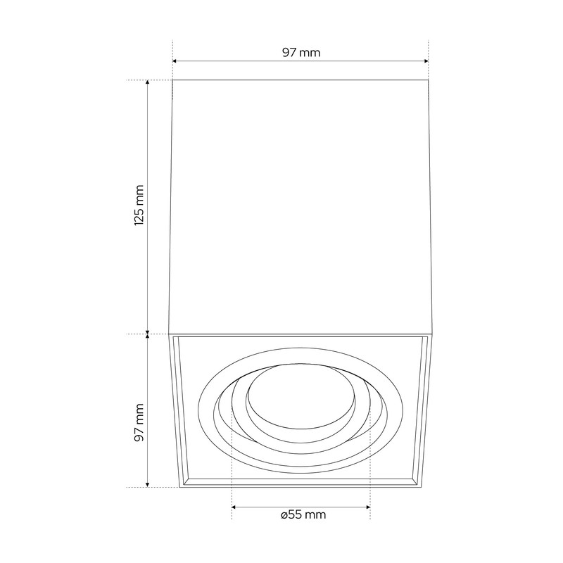 EDO PALLAD 1 Black GU10 Surface-Mounted Spotlight Aluminium Ceiling Light