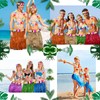 Hawaiian Hula Grass Skirt for Party Outfits Kids Adult Flowers