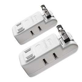 TOP-FLEX Power Supply Tap, Compact, Ultra Thin Design, 4 Outlets, White, PSE Certified, Up to 15A, 125V, 1500W (4 Outlets (2 Set))