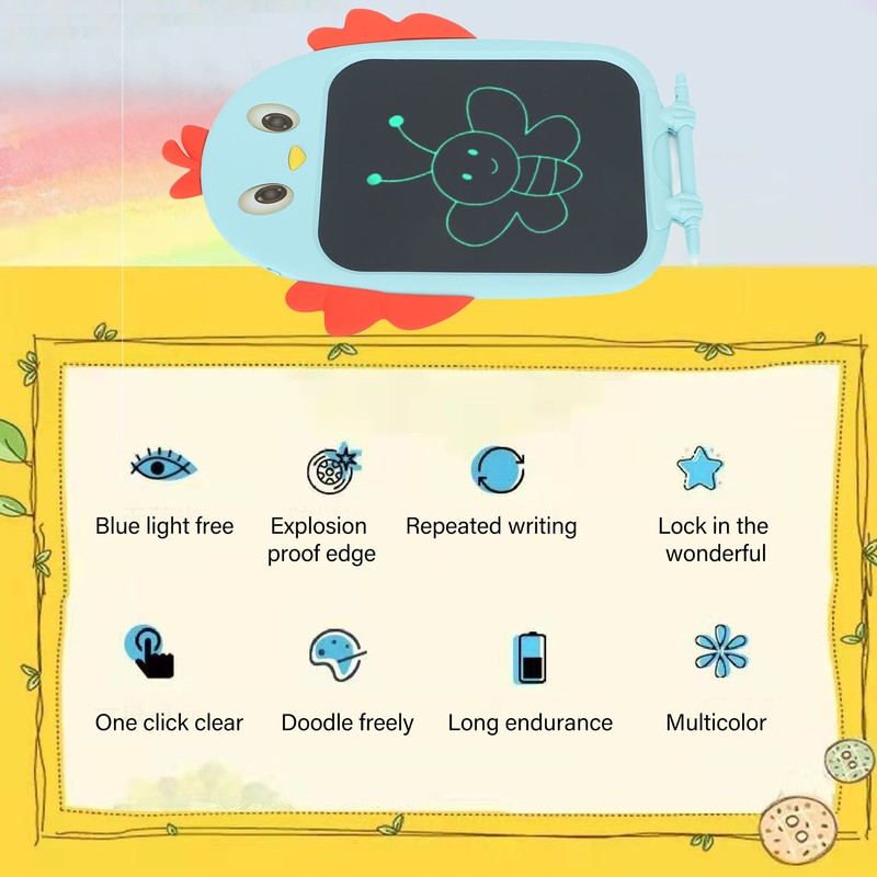 8.5in Children Drawing Board Chicken Shaped LCD Painting Writing Tablet