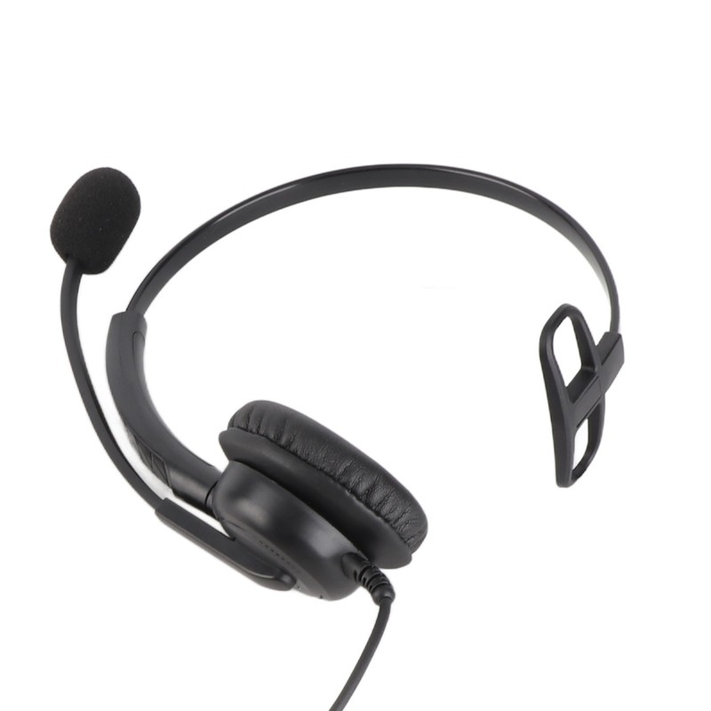 Single Ear Headset Comfortable Lightweight Noise Canceling Wired Computer Headset