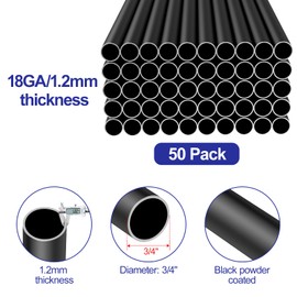 CKE 36" Deck Balusters 50 Pack 3/4" Staircase Baluster, Hollow Round Deck Spindles Black Aluminum Deck Balusters Stair Porch for Deck Railing, Black Balusters for Deck Porch Wood Composite Fencing