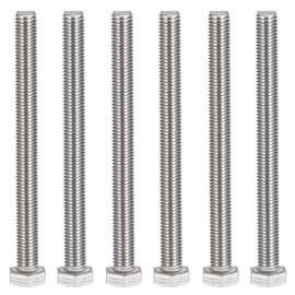 MroMax 6Pcs M10-1.5 Hex Bolts, M10 x 120mm Hex Head Screws Bolts, 304 Stainless Steel 18-8, Fully Threaded, External Hex Drive, for Mounting Chair, Rail, Wheels, Boat and Plastic Bumpers