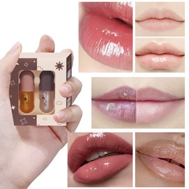 Lip Plumper Set, Lip Booster, Lip Enhancer, Day and Night Double Effect Natural Lip Enhancer, Moisturises and Reduces Lip Wrinkles, Stay Fuller and Hydrated