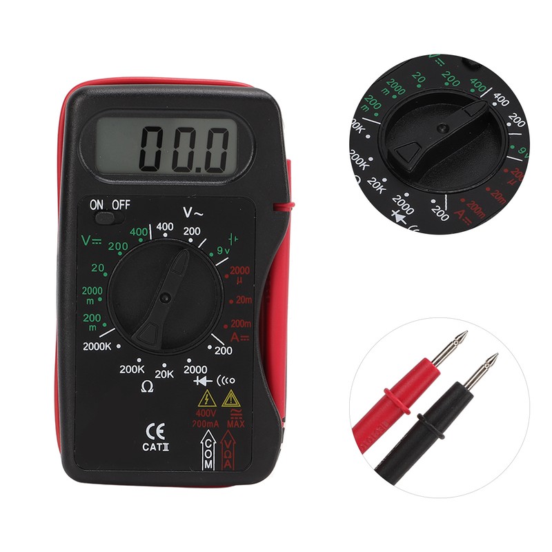 Digital Multimeter Multi Tests Rubber Protective Case Small Portable Auto