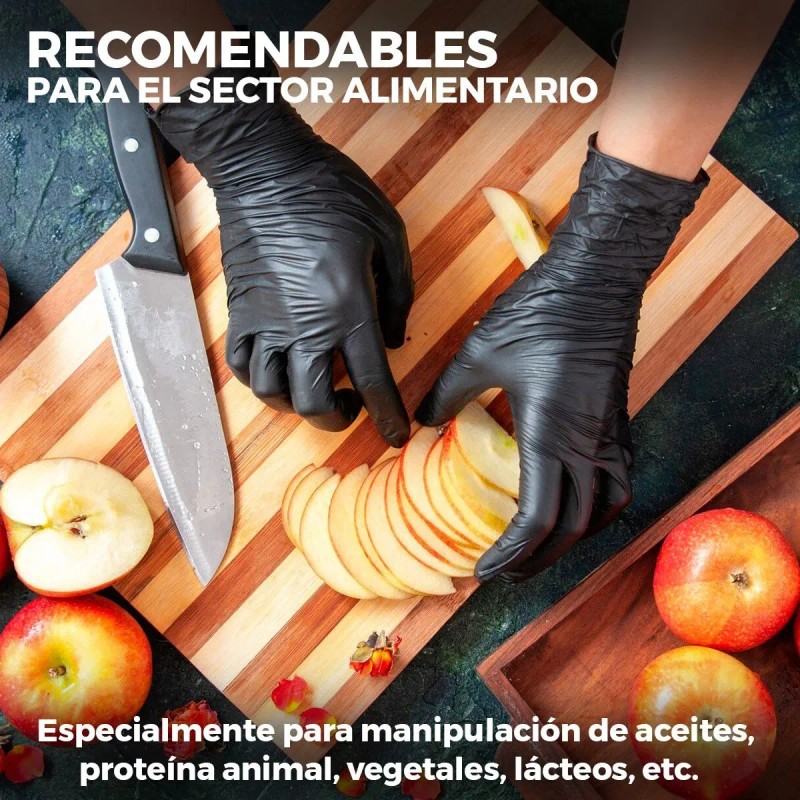 Guantes De Nitrilo Libre De Latex Sin Polvo Azul Negro