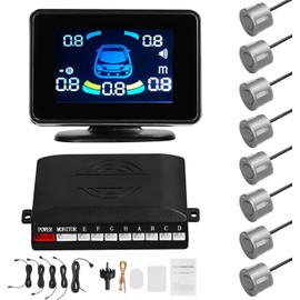 Shkalacar - Sensores de estacionar para coche, sensores de inversión delanteros y traseros, soporte de advertencia de sonido, zumbadorsilencio, con 8