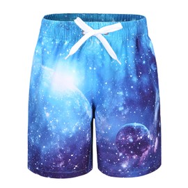 Big Boys Swim Trunks Quick Dry Swim Shorts for Kids Boys Board Shorts Beach Surfing Swimwear Space Size 14/12-14 Years