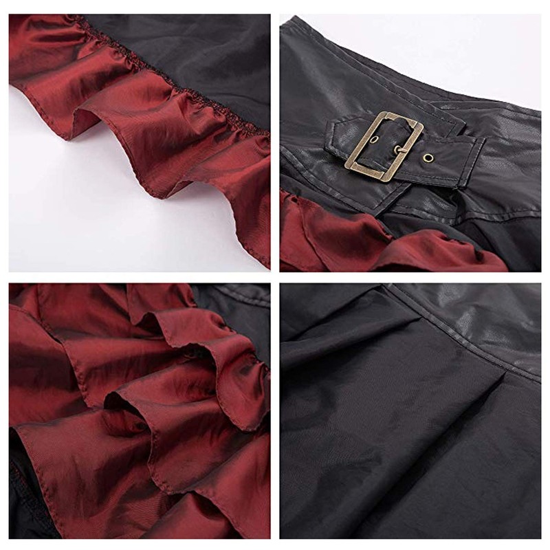 Women's Steampunk Gothic Black Lace Long Skirts