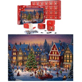 CGVG Puzzle Advent Calendar 2024 Adults Children Funny Advent Calendar Jigsaw Puzzle 24 Boxes 1008 Pieces Christmas Calendar Countdown Surprise Relaxation (Puzzle-2)