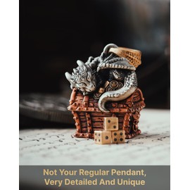 COPPERTIST.WU Dragon Treasure Chest Pendant Necklace Keepsakes Jewelry Gift for Men Women,Brass&Copper&Bronze, 1.12*0.88*0.71inches, brass,copper,bronze, No Gemstone