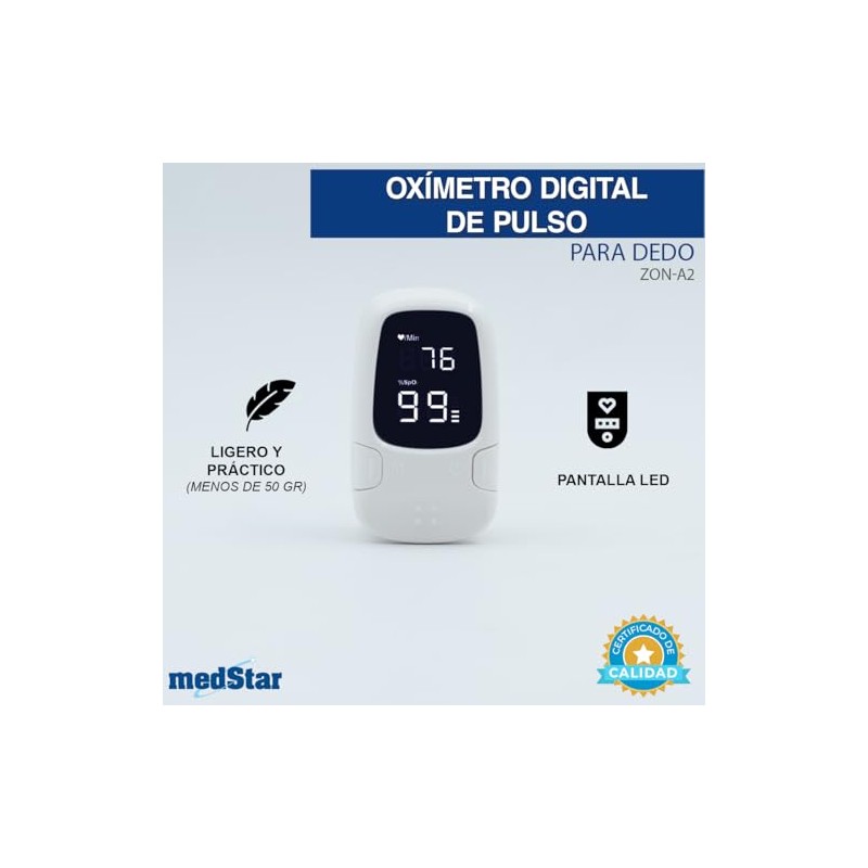 MEDSTAR Oximetro de Pulso para Dedo de Lectura Rápida