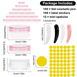 RUIJIE Pack of 100 Containers 5 g/5 ml Empty Cream Jars with Screw Cap Lid Small Pots Empty Container Cream Jars Sample Containers Travel Bottle Jar Container for Cosmetics Lip Balm Cream