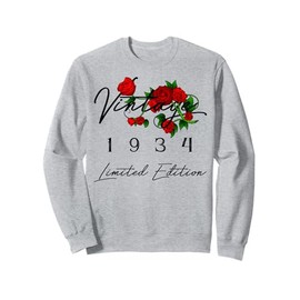 Vintage 91th Birthday Decorations Vintage 1934 91 Years Old Sweatshirt