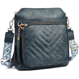 Travistar Bolsa Crossbody Mujer, Bandolera Mujer Cuero PU, Protección RFID Antirrobo, Bolso de Hombro con Múltiples Bolsillos