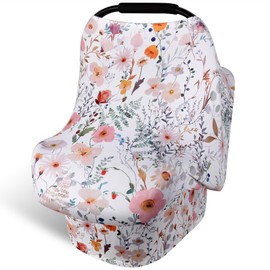 Rquite Car Seat Cover Baby, Carseat Cover for Boy Girl, Stretchy Infant Car Seat Cover, Breathable Car Seat Canopy, Nursing Cover for Breastfeeding, Multi-use Baby Carseat, Carrier, Stroller Covers