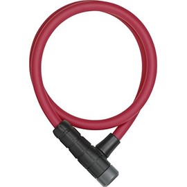 ABUS Primo 5412K/85/12 Cable Lock Bicycle Lock Made of 12 mm Thick Steel Cable, red, 85 cm