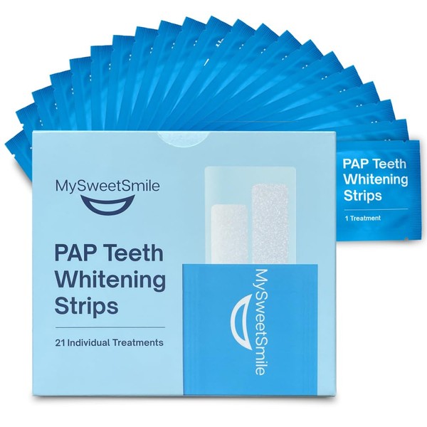 MySweetSmile PAP Teeth Whitening Strips - Enamel-Safe, Sensitivity-Free Formula -