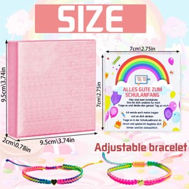 LUKIUP 2 Pieces School Child Bracelet Girls, School Gift 2 Bracelets, School Child First Day of School Bag Filling, First Day of School Gift, One size, Polyester, No