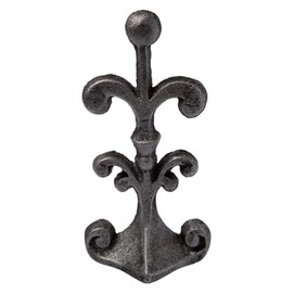 Fleur De Lis - Tope de puerta de hierro fundido | Cuña decorativa para puerta | con parte inferior acolchada de fieltro antiarañazos, diseño clásico antiguo, sólido y resistente, 4 x 3.5 x 7.7
