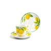 Grace Teaware Lemon Garden Fine Porcelain Tea Cup and Saucer