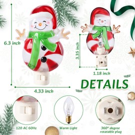 MUMTOP Christmas Night Lights Plug Into Wall - Snowman Night Light Nightlight for Christmas Bedroom or Bathroom Holiday Decoration