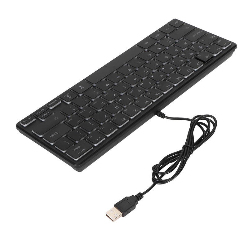 64 Keys RGB Backlit Keyboard USB Wired Gaming Keyboard Portable