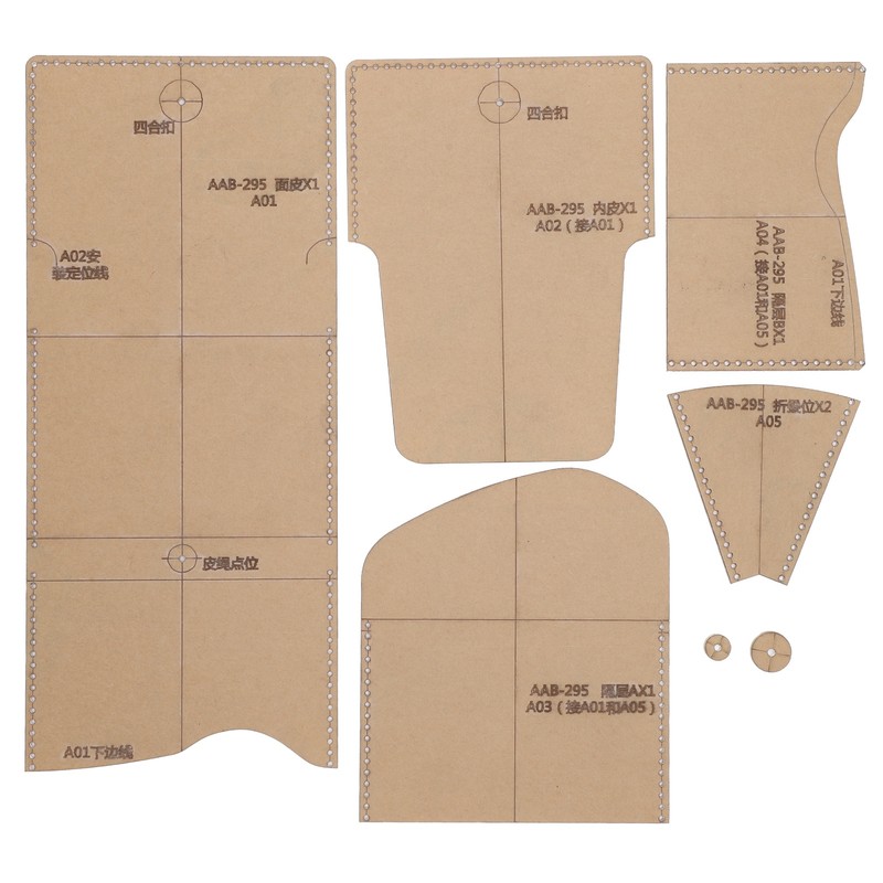 Acrylic Short Wallet Pattern Template Transparent Stencil HandMade Leather Craft