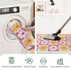 yueyaer Checkered Floral Bathroom Rug, Ultra Soft and Fluffy Microfiber