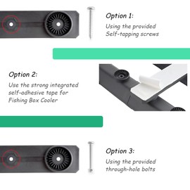 VTurboWay 3-Tube Adjustable Fishing Rod Holder, Removable Pole inserter, Self-Adhesive for Fishing Box Cooler, Drilling installation for Boat Yacht Kayak Fishing, Spinning Plastic, Black