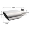 A-KARCK Rectangle Exhaust Tip 2.5" Inlet, Polished Square Exhaust Tailpipe