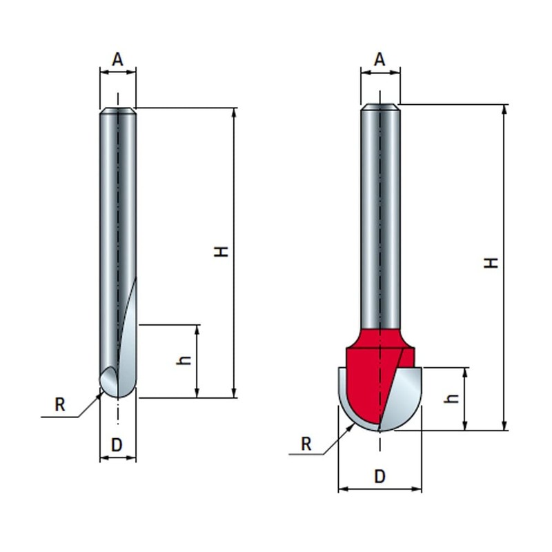 Freud Core Box and Round Nose Plunge Router Bit 12.7mm