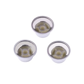 Metallor Guitar Speed Control Knobs 1 Volume 2 Tone Knobs Fits Metric Pots Compatible with Fender Strat Stratocaster Style Electric Guitar Parts Replacement Chrome.
