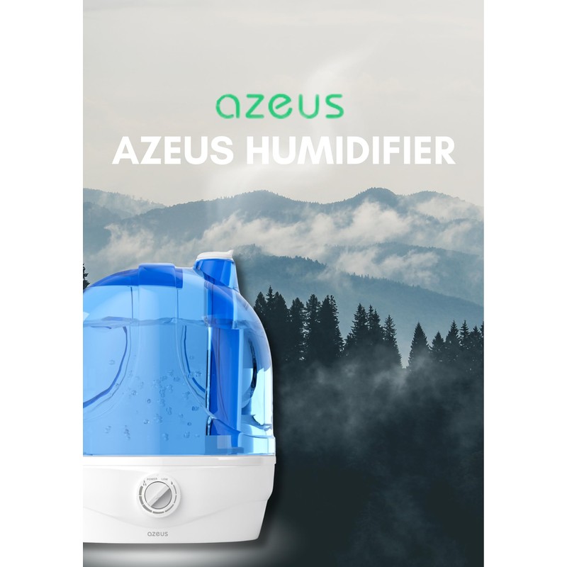 AZEUS 2.8L Large Capacity Ultrasonic Cool Mist Humidifier - Powerful