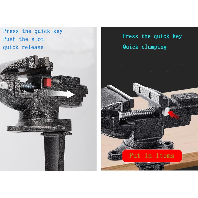MYTEC Bench Vise or Table Vise, multifunctional jaw, multi-functional Combined