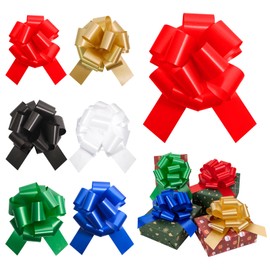 6 Pcs 6 Inch Red Pull Bows, Perfect for Gift Wrapping, Gift Wrapping Baskets Wedding Christmas Party Decorations, Crafts – Quality Pull Bows for Gifts and Decorations