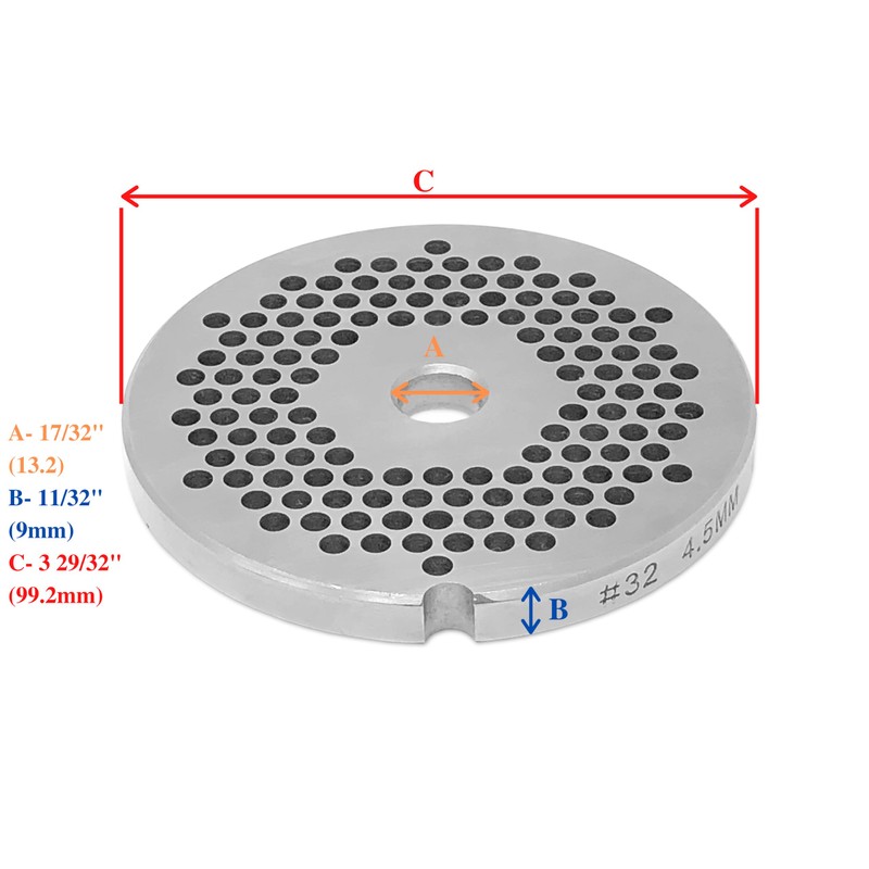 #32 Stainless Steel Replacement Plate Disc Blade for Meat Grinder