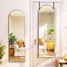 Hasipu Door Mirror Full Length, 51.1 x 15.7 Inch Full Body Wall Mirror Over The Door Hanging Mirror for Bedroom, Living Room, Cloakroom (Black)