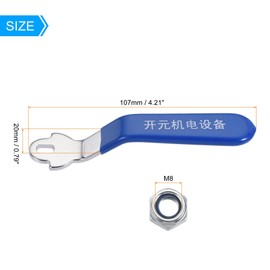 sourcing map Lever Handle Iron Chrome Plated Replacement 180 Degree with Plastic Grip Blue for Ball Valve 2Pcs
