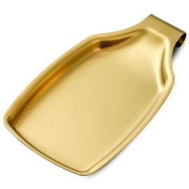 BETTWILL Gold Spoon Rest For Stove up, Stainless Steel Spoon Rest For Kitchen Counter, Large Kitchen Spoon Rest with Square Bottom, Spatula Spoon Ladle Utensil Holder, Heavy Duty.