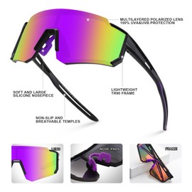 Polarized Sports Sunglasses for Men Women Youth Baseball Fishing Running Cycling Golf Trekking TAC Glasses