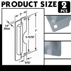 Yaocom 2 Pcs 3 x 7'' Latch Guard Plate Cover Electroplated Sand Nickel Carbon Steel Latch Guard Security Plate Gray Door Latch Guard Door Security Strike Plate, Easy to Install, Against Forced Entry