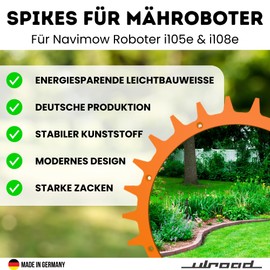 ULROAD 2 Spikes for Robotic Lawnmowers for Segway Navimow i105e & i108e Traction Aid Traction Wheels for More Incline Lawnmower Robot Accessories Railing Wheels