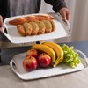 ZAROCRUS Farmhouse Melamine Serving Tray with Handles, Set of 2,