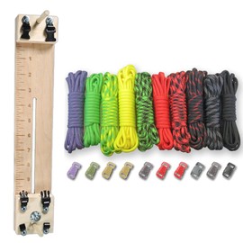Paracord Planet 550 lb Type III Paracord Combo Crafting Kit with a 10” Pocket Pro Jig (Your Choice of Including a Monkey Fist Jig)