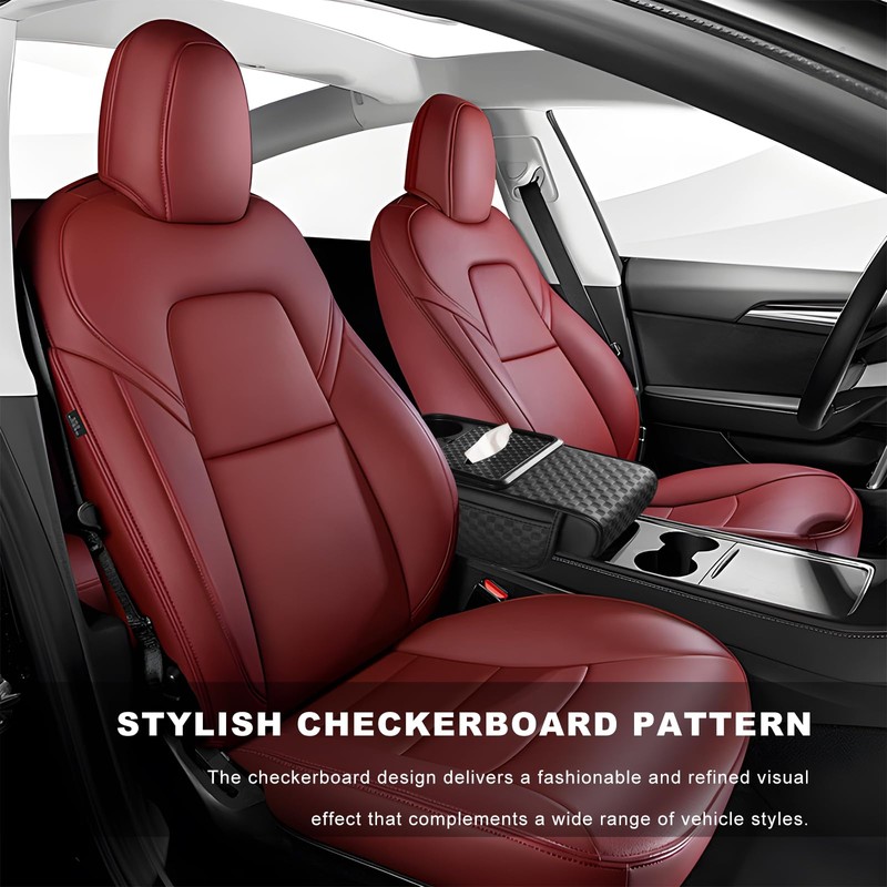 Car Center Console Cover, Ergonomic Leather Armrest Box Cushion with