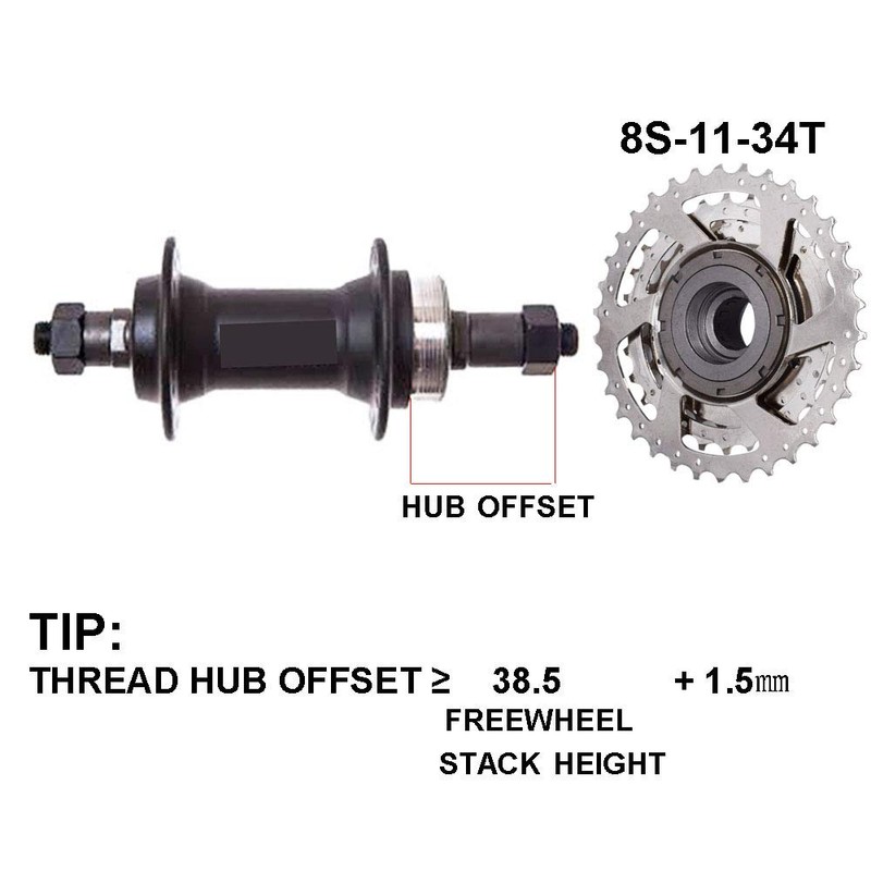 Bicycle 8-Speed Freewheel 11-34T Sprocket E-Bike